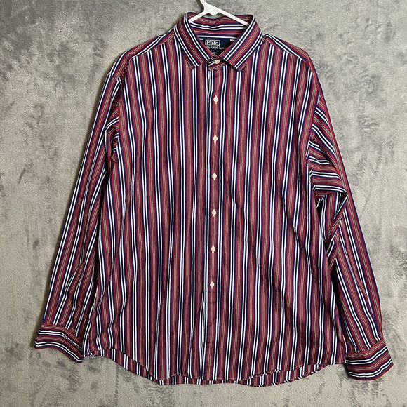 Vtg Polo Ralph Lauren Mens XL Shirt Colorful Striped Regent Classic Fit L/S EUC‎ - Picture 3 of 7